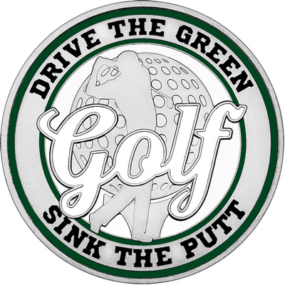 White "Golf" with Dark Green Outer Circular Borders